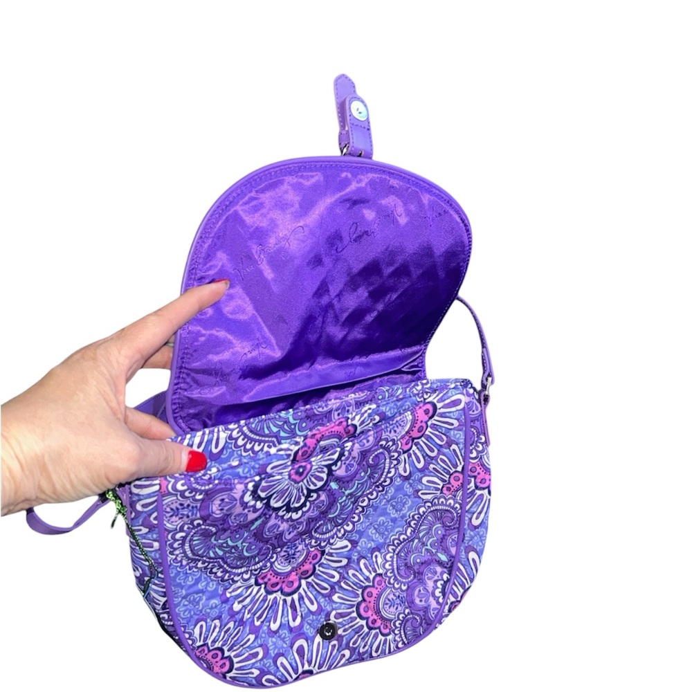 Vera Bradley Purple and Pink Paisley Crossbody Bag - Picture 2 of 4